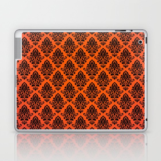 Black damask pattern gradient 5 Laptop & iPad Skin