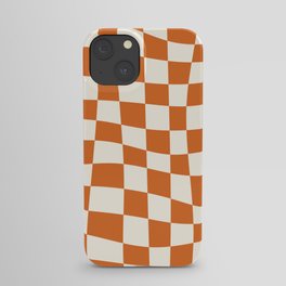 Orange Wavy Checkerboard iPhone Case
