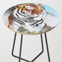 Quiet Tiger - big cat - animal - by LiliFlore Side Table