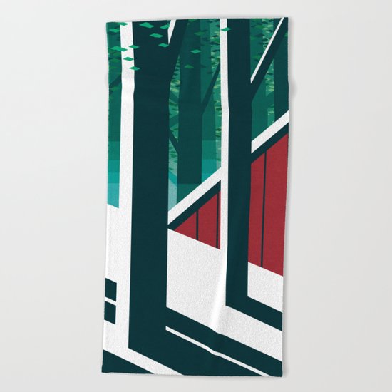 Behind the barn Beach Towel