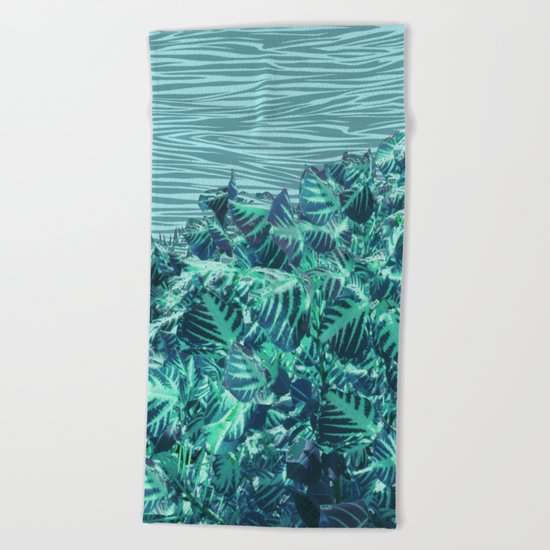 Zebra leaves Beach Towel