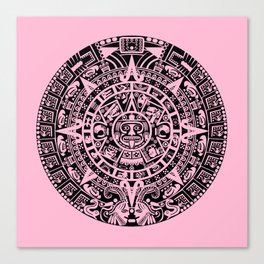 Mayan Calendar // Pink Canvas Print