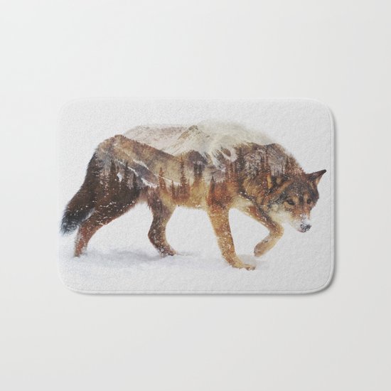 Arctic Wolf Bath Mat