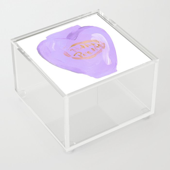 Pastel Purple Heart Toy Compact from the 90s Acrylic Box