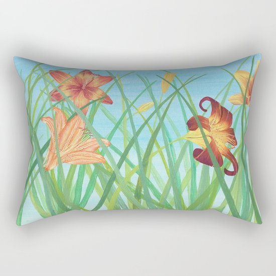 Lilly Garden Rectangular Pillow