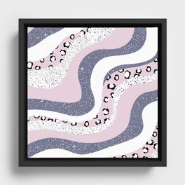 Modern groovy design with aesthetic vibes pink and purple Framed Canvas