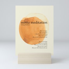 Metta Meditation Orange Loving Kindness Mini Art Print