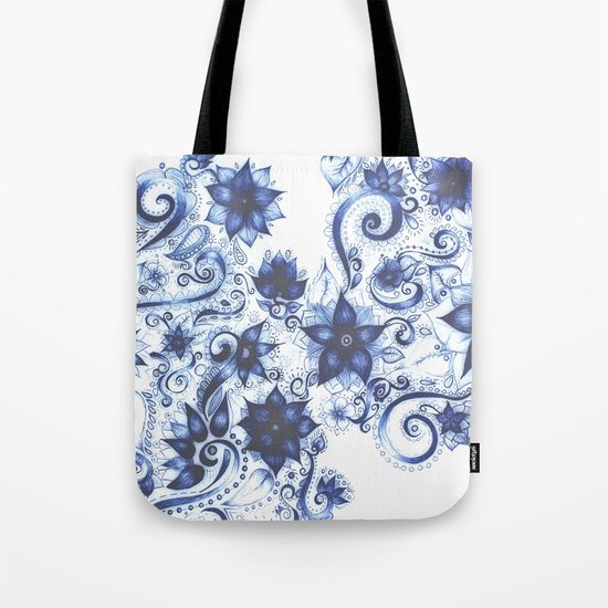 Ballpoint Florals Tote Bag