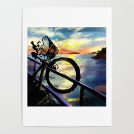 Morning Ferry Bike Poster