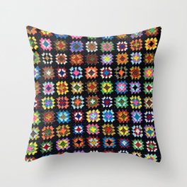 Crochet Granny Squares // Bright Throw Pillow