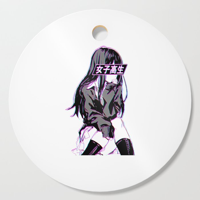 Anime Schoolgirl Cutting Board by teassaherdian Society6