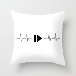 Music and heart pulse Throw Pillow