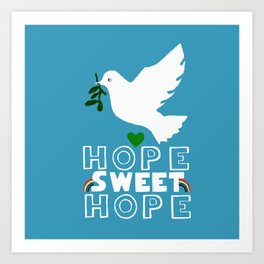 Hope, sweet, hope - positive vibes for 2022 Art Print | Hope Sweet Hope, Joyful Pattern, Cheerful, Hope, Hand Lettering, Hearts, Green Heart, Kids Bedroom, Positive Vibe, Typography 