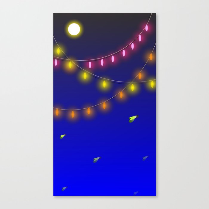 Diwali Print | Fairy Lights | Night Sky | Kali Poka Canvas Print