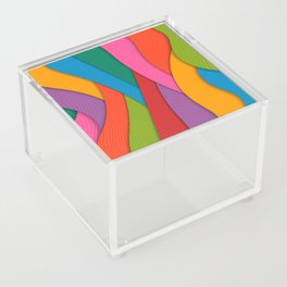 Rainbow Squiggle Acrylic Box