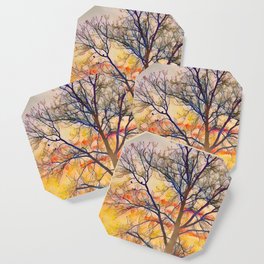 Sunset Tree Digital Watercolour Coaster