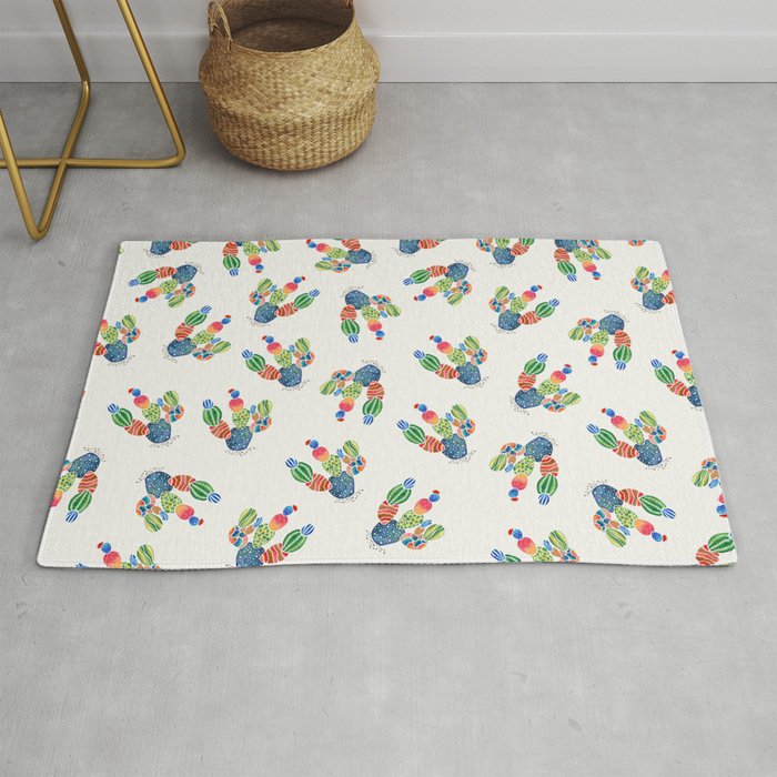 Colorful and abstract cactus Rug