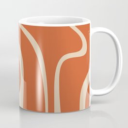 Copacetic Retro Abstract in Mid Mod Burnt Orange and Beige Mug