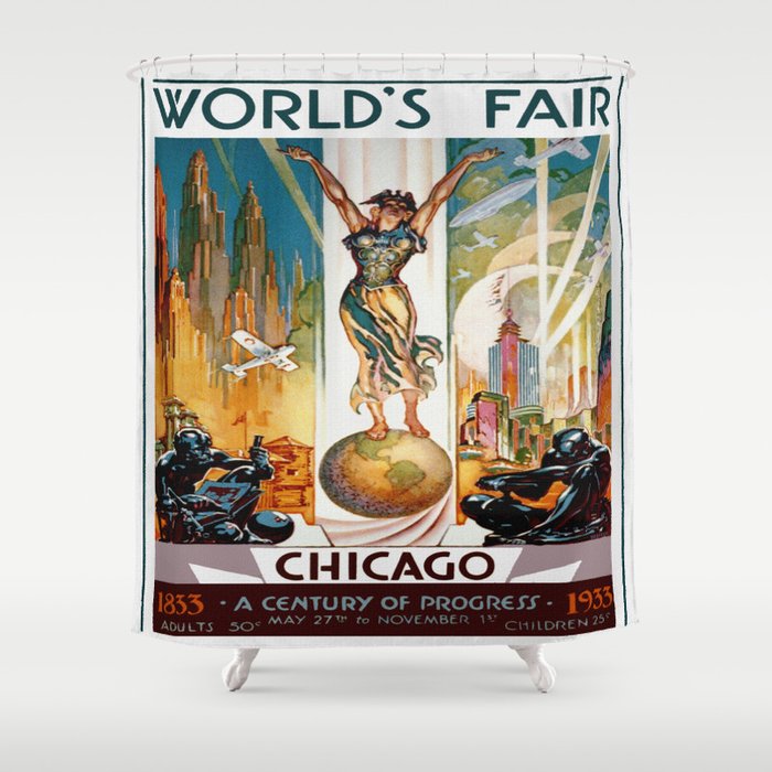 Vintage World's Fair Chicago IL 1933 Shower Curtain