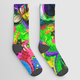 abstract colorful background with colorful skull Socks