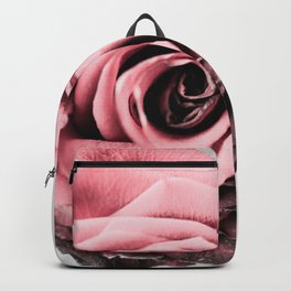 Rusty Blush Backpack | Single Rose, Withered, Botanical, Minimalist, Rustyblush, Dry Up, Light, Fade, Pink, Pastel 
