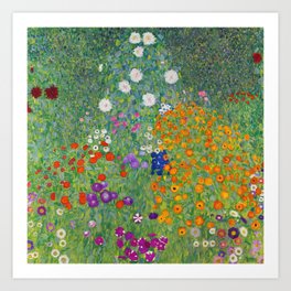 Gustav Klimt Flower Garden Floral Art Nouveau Art Print