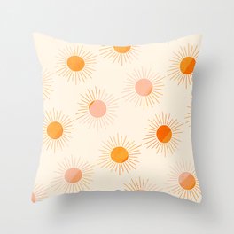 Sherbet Sunnies | Boho Sun Pattern Throw Pillow
