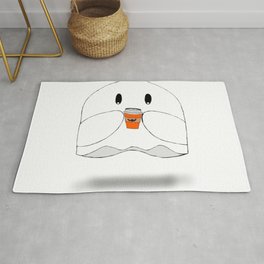 Ghost with Coffee (floating) Rug