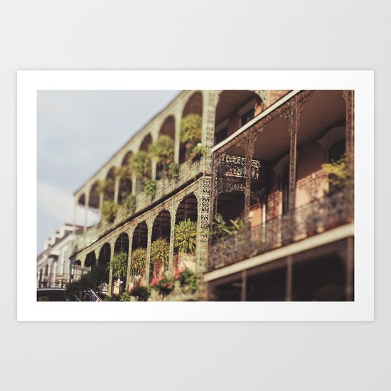 New Orleans Royal Street Balconies Art Print