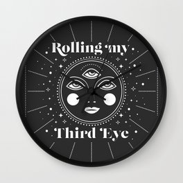 Rolling my Third Eye Wall Clock | Thirdeye, Mandala, Motivational, Black And White, Digital, Curated, Yoga, Cafelab, Trend, Moon 