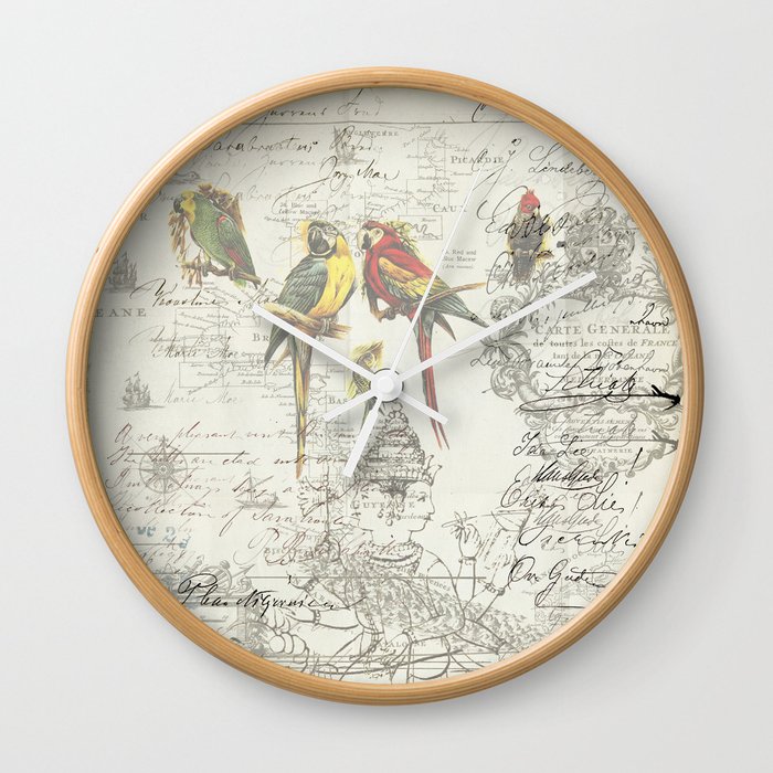 THE PARROT MAP I Wall Clock