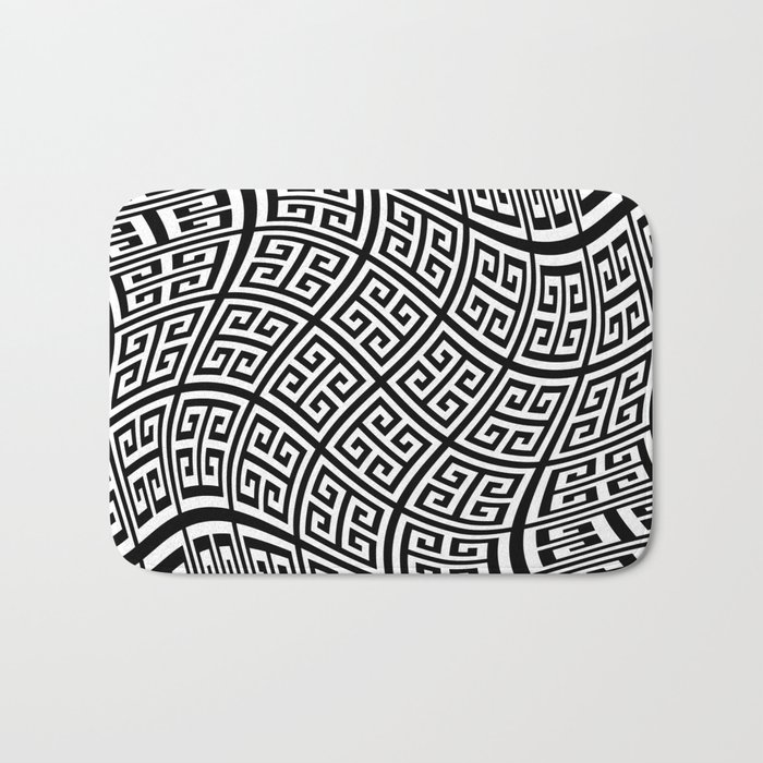 Black and White Greek Key Pattern Liquify Bath Mat