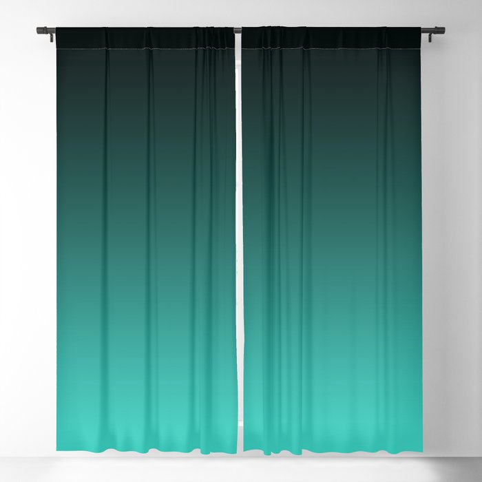 Modern Black And Turquoise Ombre Blackout Curtain By Annaleeblysse Society6 Turquoise Ombre Blackout Curtain