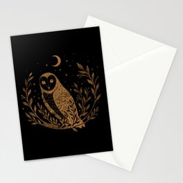 Owl Moon - Gold Stationery Card