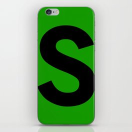 Letter S (Black & Green) iPhone Skin