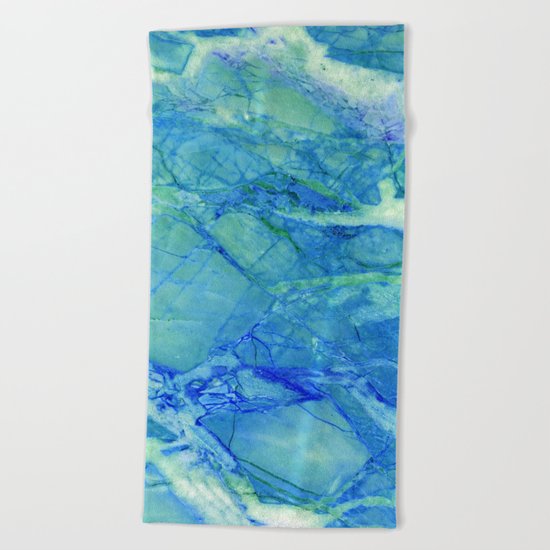 Sea blue marble Beach Towel