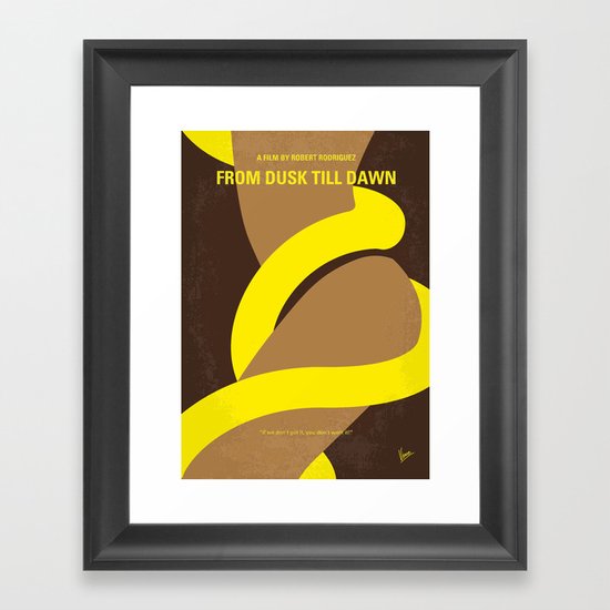 No127 My FROM DUSK TILL DAWN minimal movie poster Framed Art Print