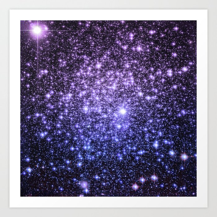 Galaxy Sparkle Stars Purple Periwinkle Blue Art Print By Galaxy Sparkle Stars Purple Periwinkle Blue Art Print