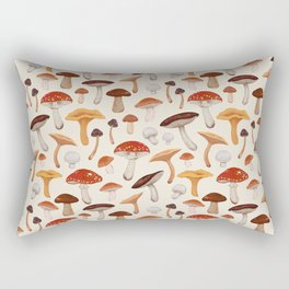 Mushroom Medley Pattern - Neutral Rectangular Pillow