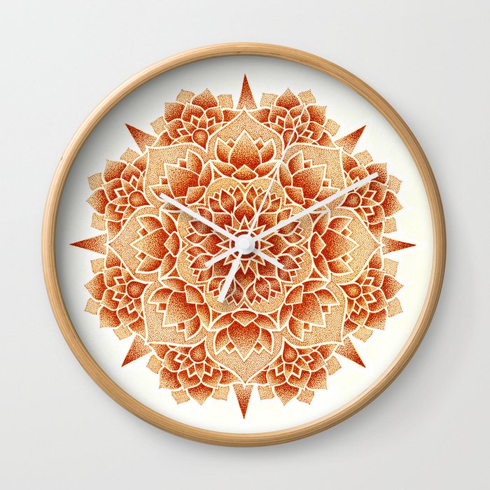 Oxide Lotus Mandala Wall Clock