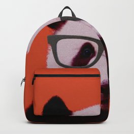 Portrait of Panda with Orange Background Backpack