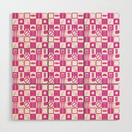 Contraception Pattern (Pink) Wood Wall Art