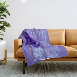 Purple Fleur de Lis Throw Blanket
