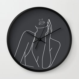 Minimal Line Art of a Woman Wall Clock
