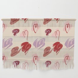 Hearts and Brushstrokes Pattern Wall Hanging