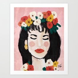 Como La Flor Selena Pop Art Print Art Print