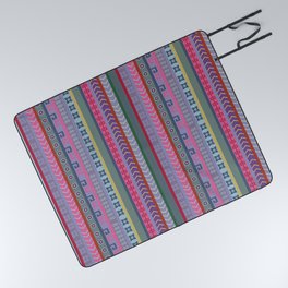 Ethnic Peruvian Striped Pattern Picnic Blanket