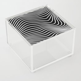 Wavy Lines Optical Illusion Black and White Acrylic Box