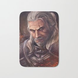 The Witcher Bath Mat | Geralt, Drawing, Wild, Hunt, Digital, Witcher, Illustration, Rivia, Portrait, Fire 
