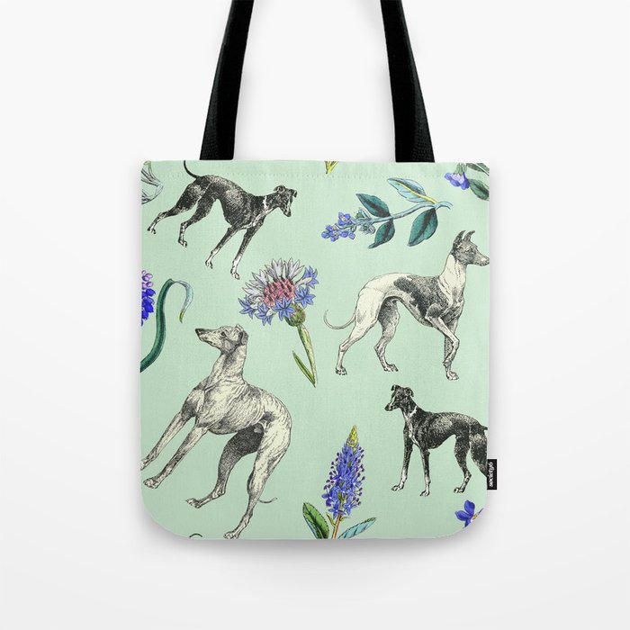 GREYHOUND DOGS & NEO MINT MEADOW Tote Bag